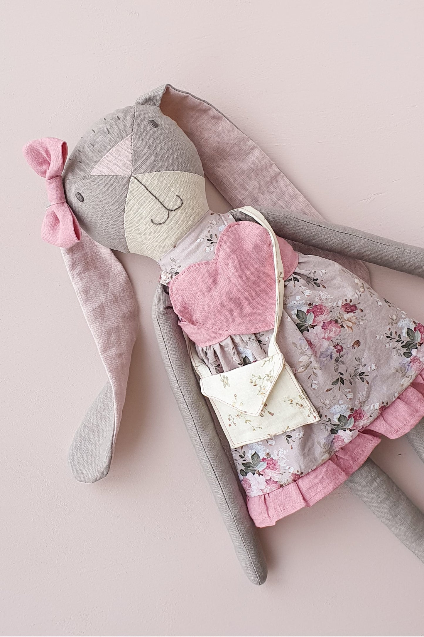 Dahlia Big Bunny Doll- Pink and Floral