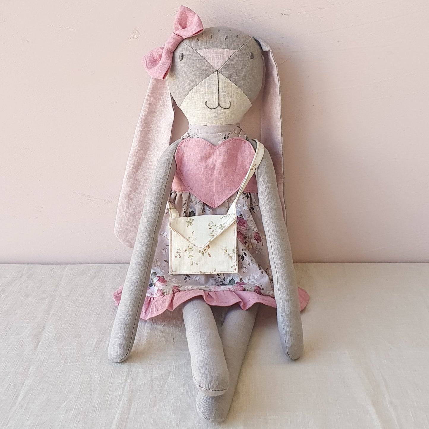 Dahlia Big Bunny Doll- Pink and Floral