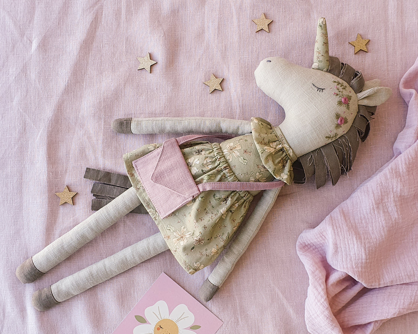Harmony Unicorn Doll-Olive Green