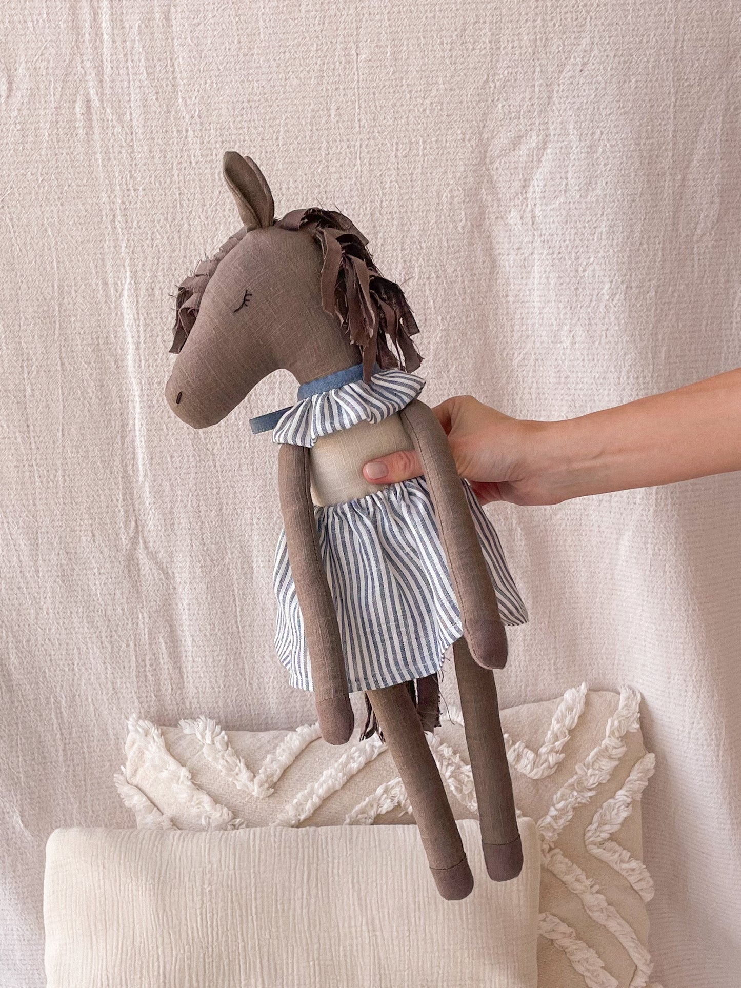 Breeze Horse Doll- Navy Blue Stripes