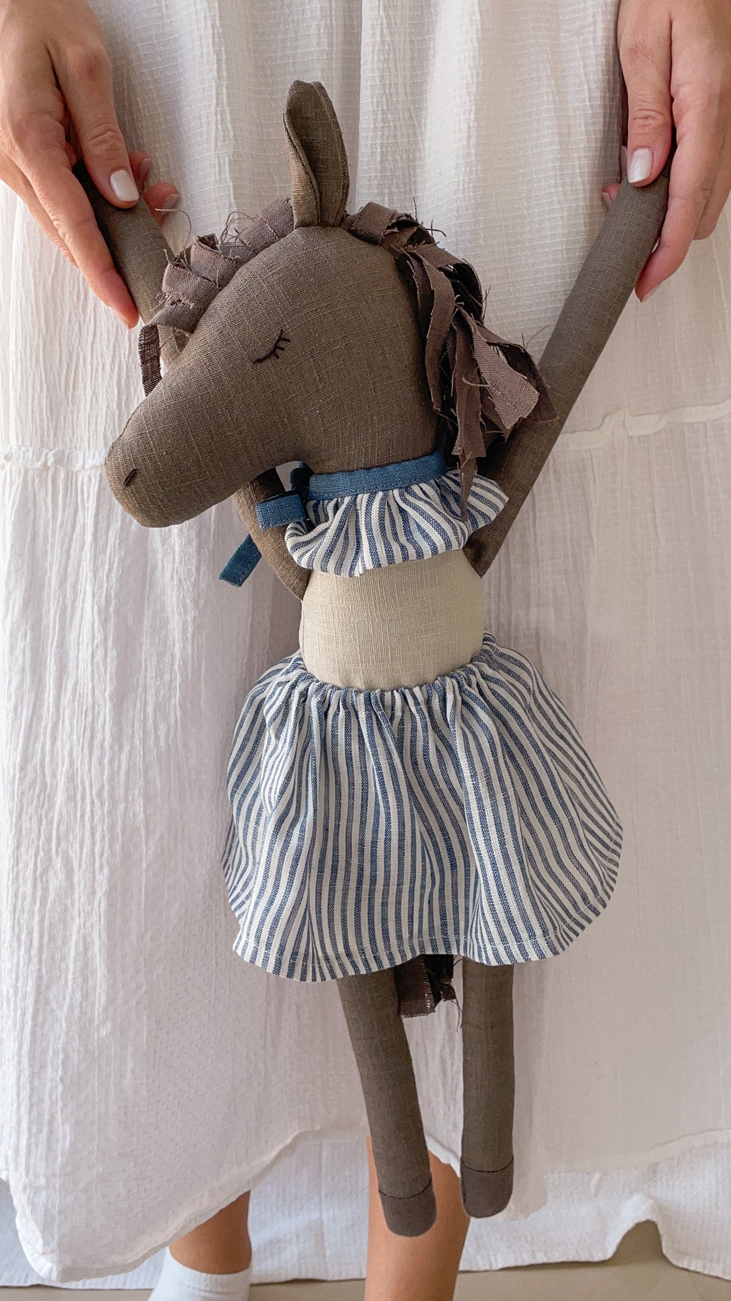 Breeze Horse Doll- Navy Blue Stripes
