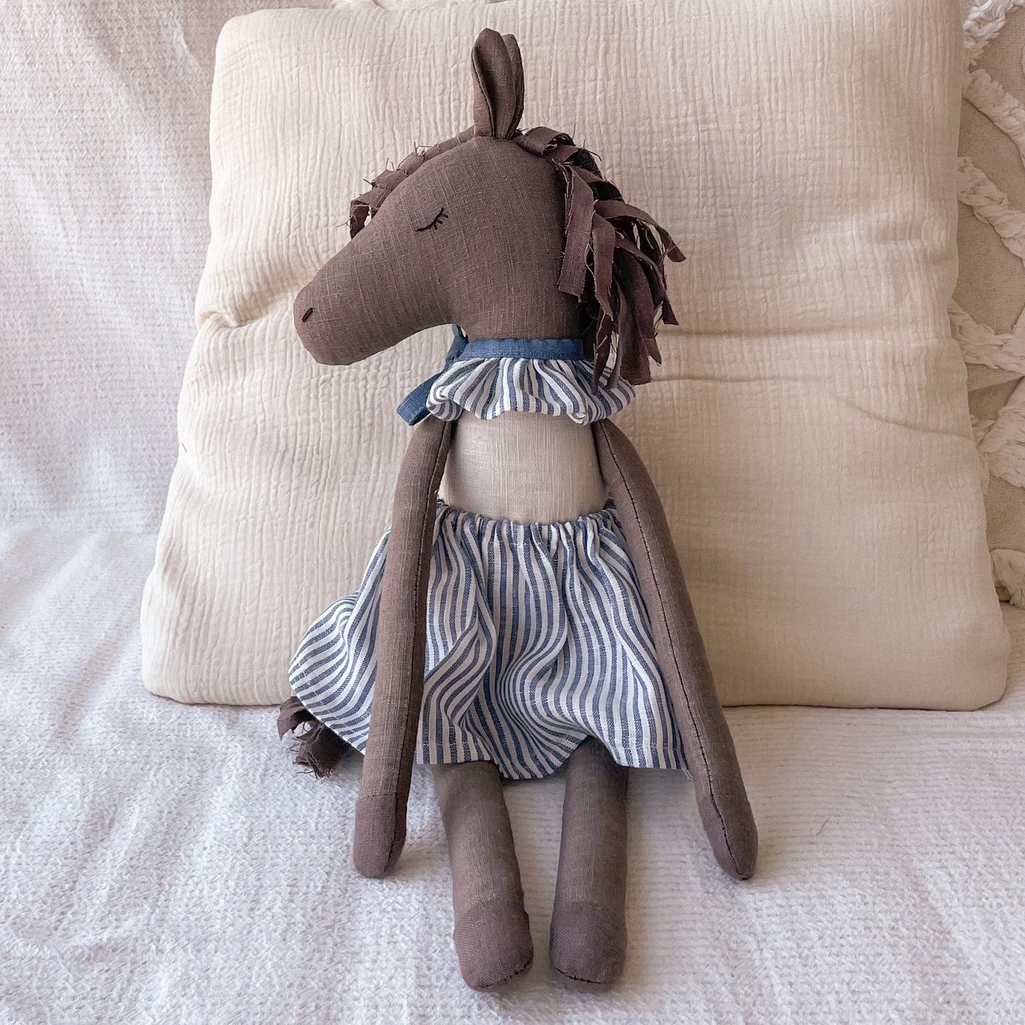 Breeze Horse Doll- Navy Blue Stripes