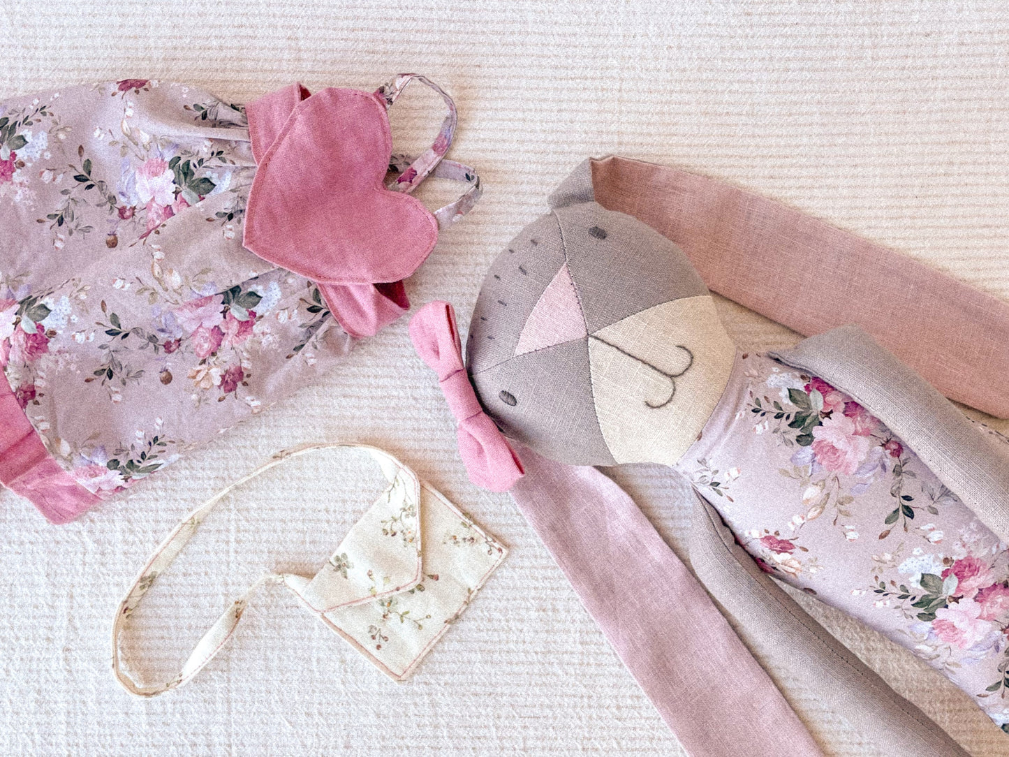 Dahlia Big Bunny Doll- Pink and Floral
