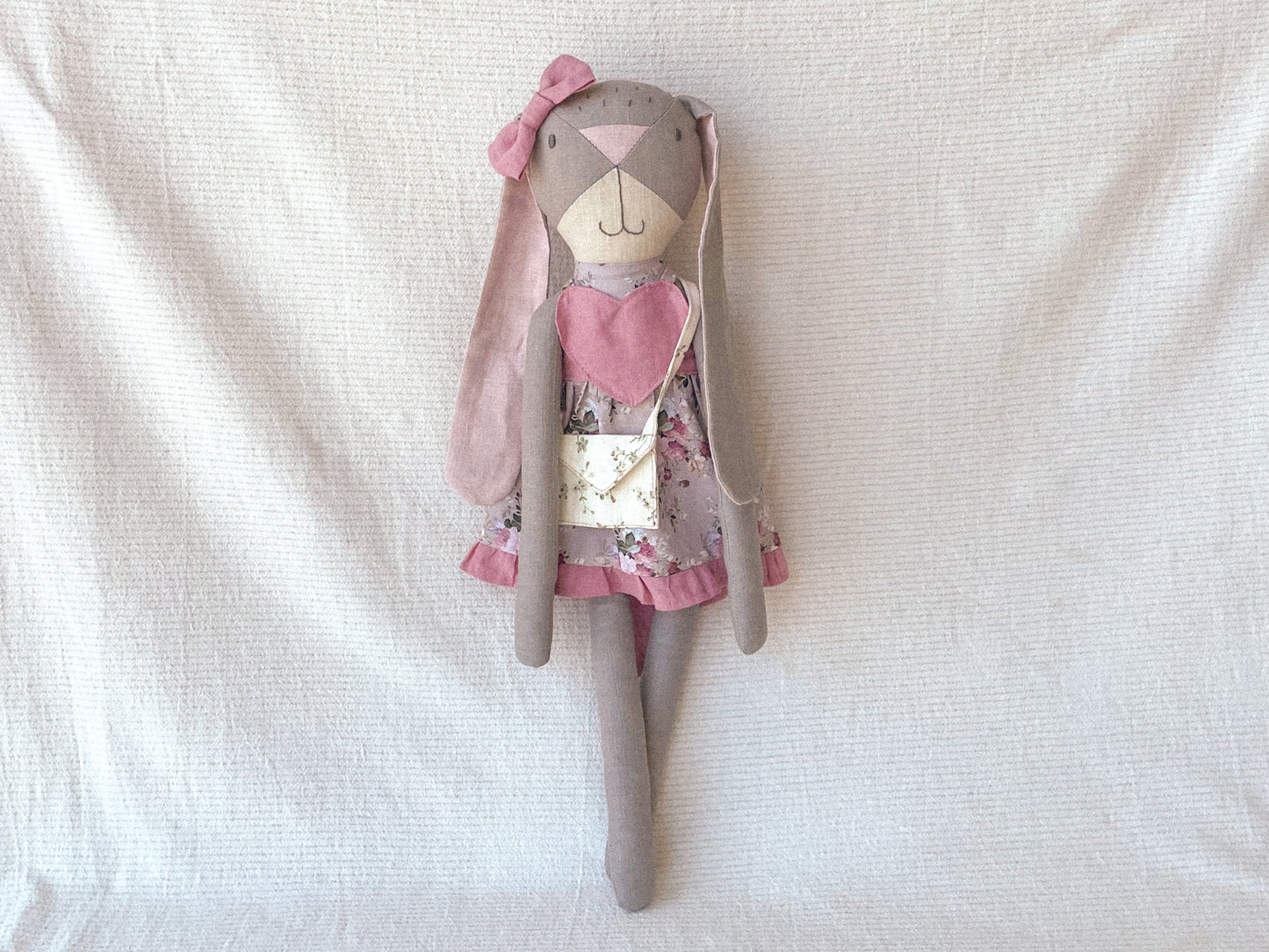 Dahlia Big Bunny Doll- Pink and Floral