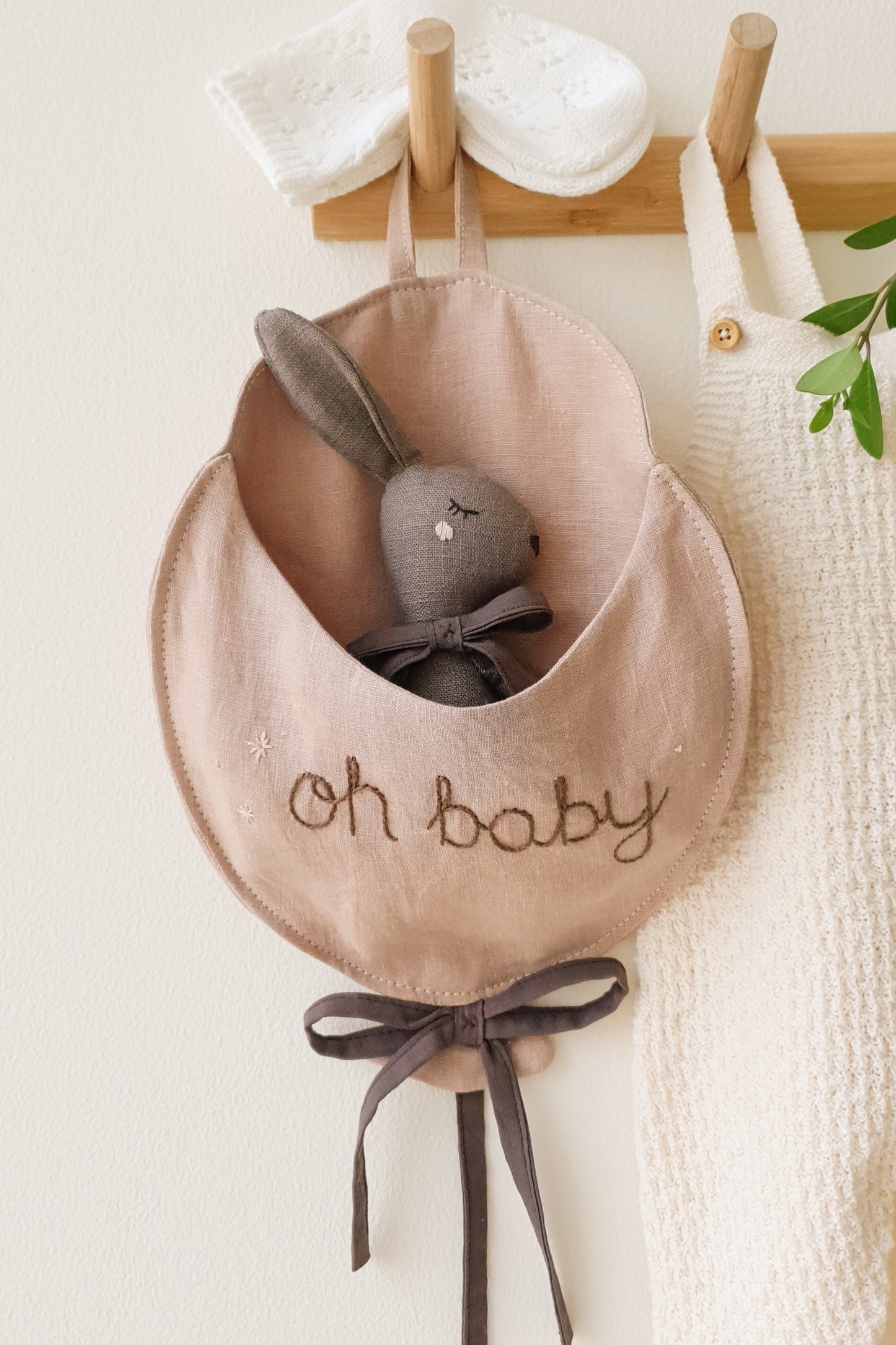 Hazel bunny doll with & balloon pocket- beige