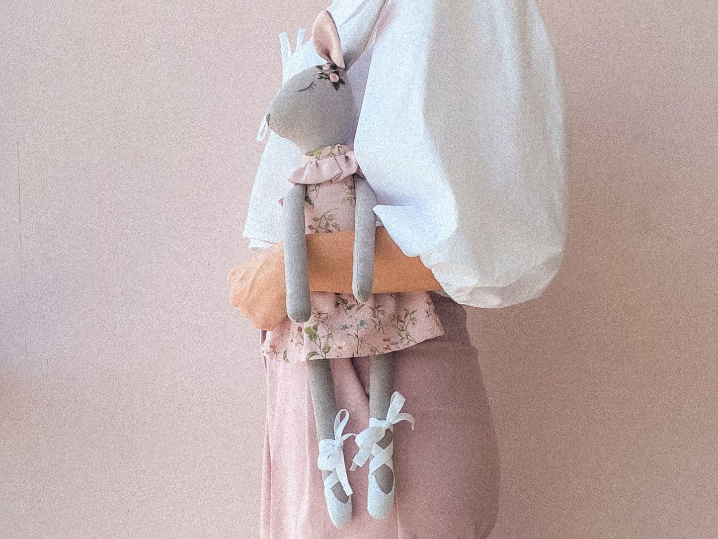 Bianca bunny doll- floral pink