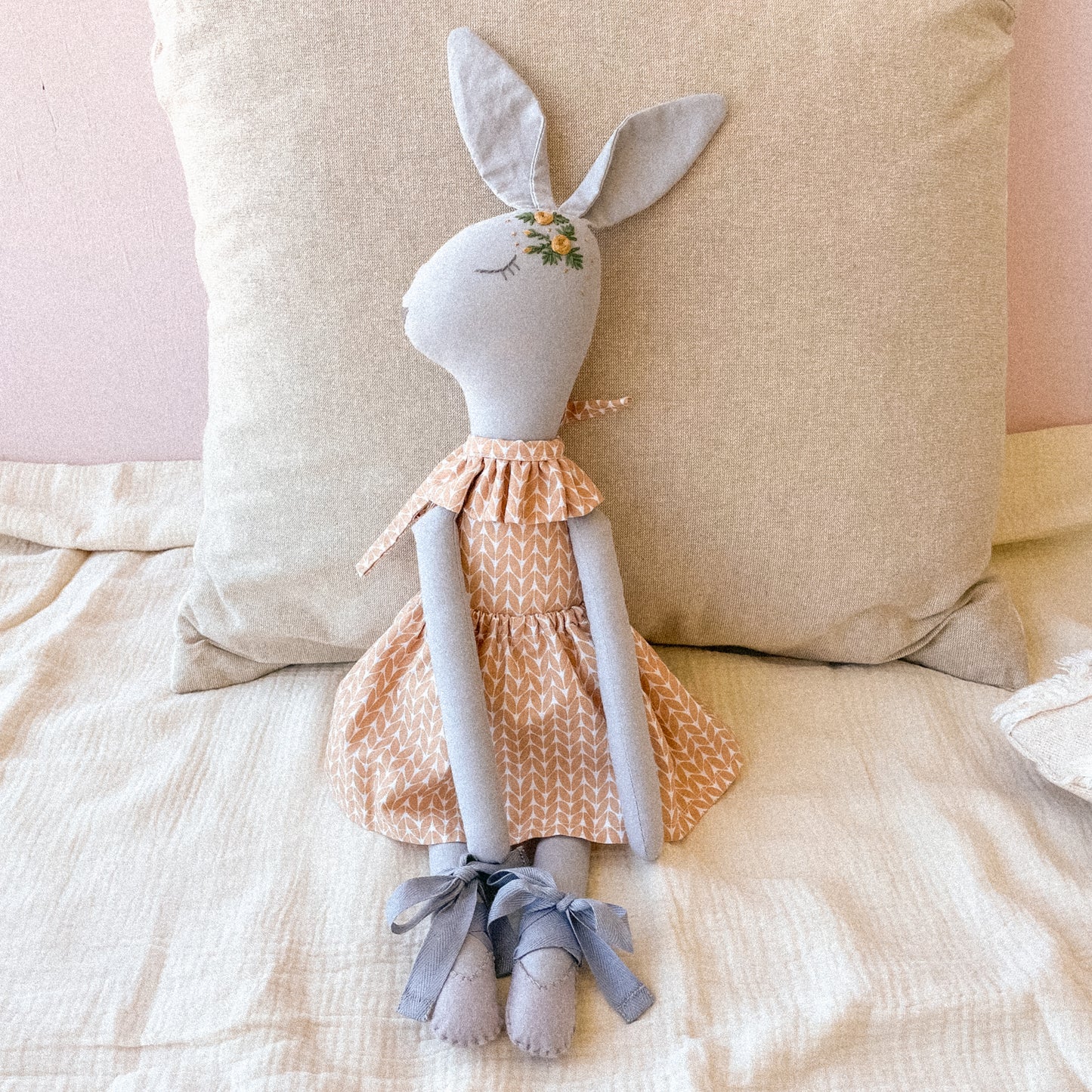 Autumn bunny doll- mustard